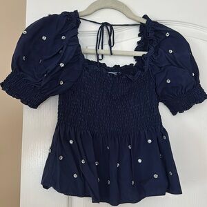 Hill house navy sequin top